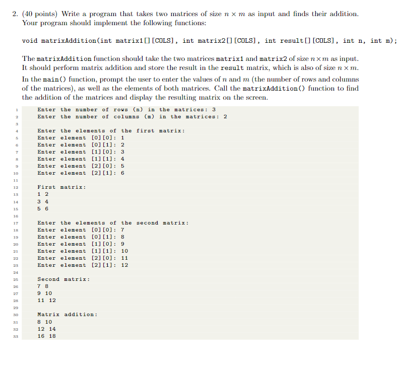 Solved 2. (40 points) Write a program that takes two | Chegg.com