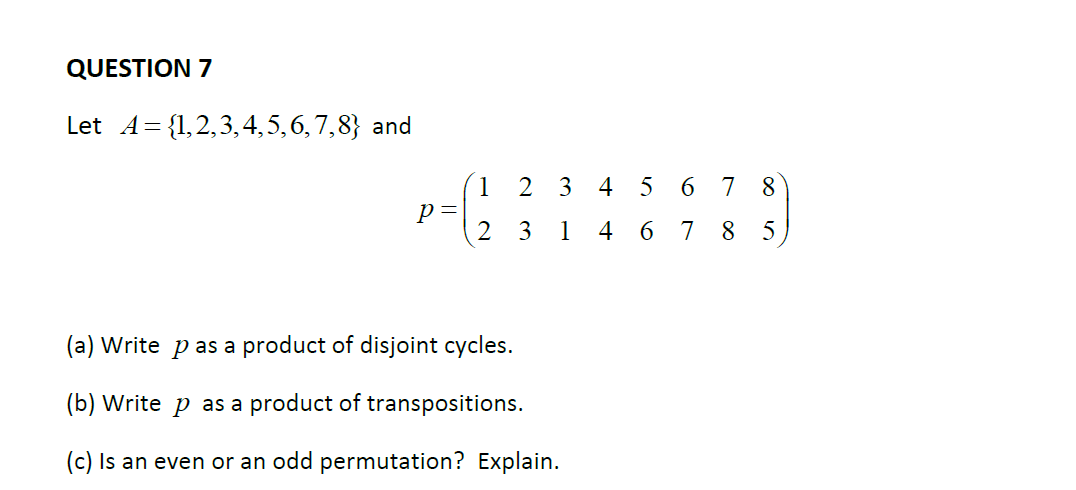 Solved Let A={1,2,3,4,5,6,7,8} And P=(1223314456677885) (a) | Chegg.com