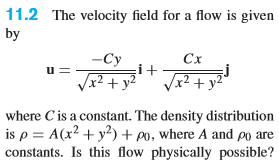 Solved The velocity field for a flow is given 11.2 by | Chegg.com