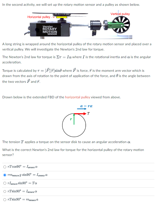 Solved In the second activity, we will set up the rotary | Chegg.com