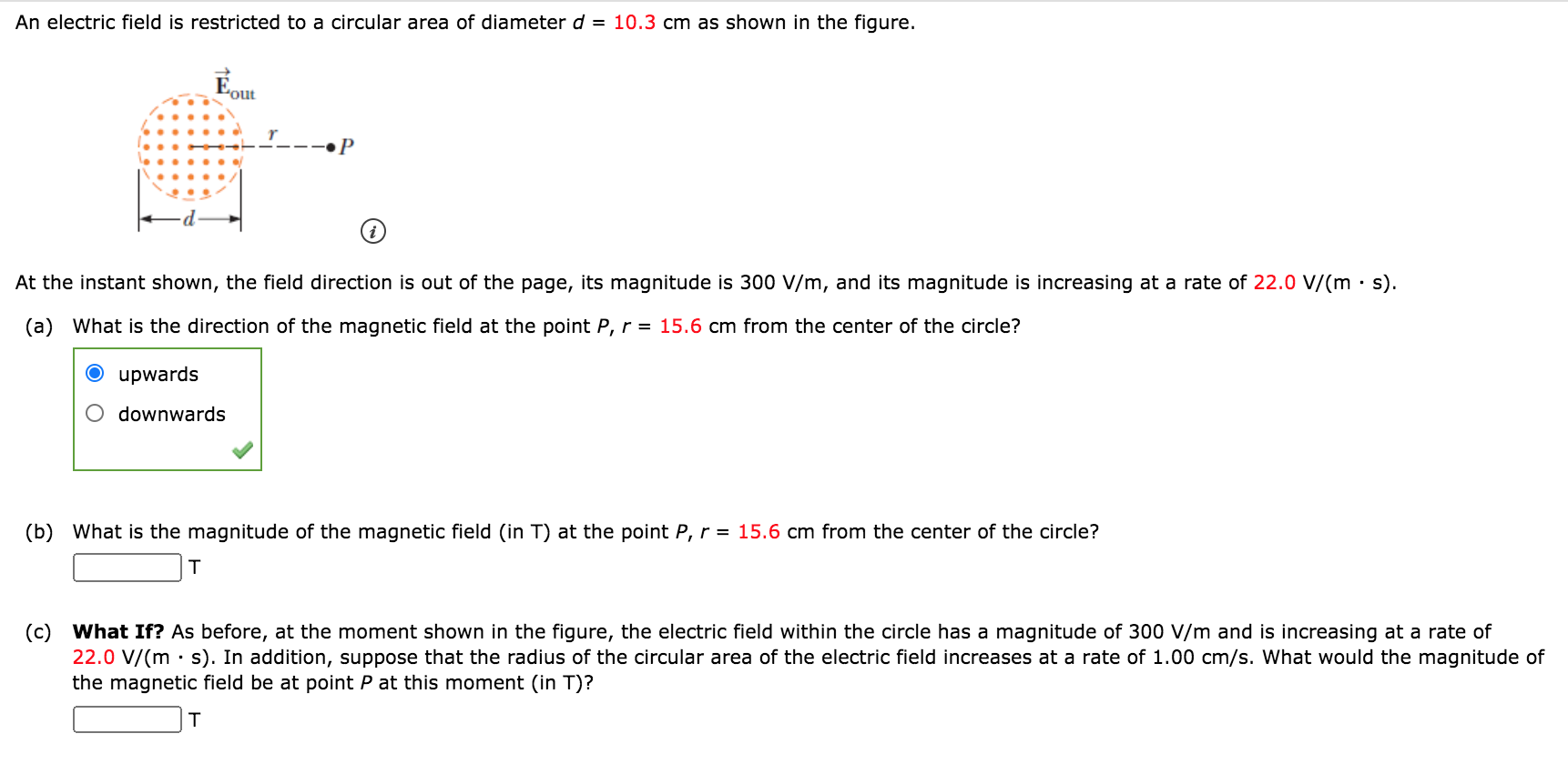 Solved An Electric Field Is Restricted To A Circular Area Chegg Com