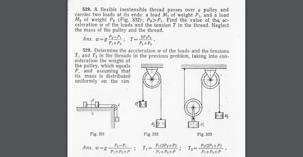 Solved 528. A flexible inextensible thread passes over a | Chegg.com