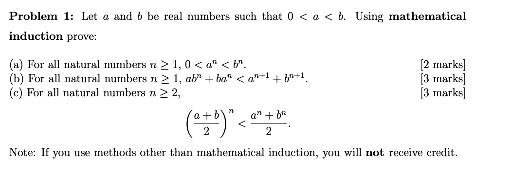 Solved Problem 1: Let a and b ﻿be real numbers such that | Chegg.com