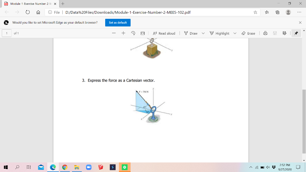 Solved PE Module 1 Exercise Number 21 2 X 0 File | Chegg.com