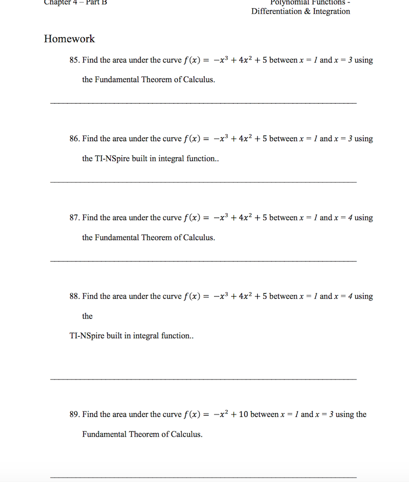 Solved Chapter 4 - Part B Polynomial Functions - | Chegg.com