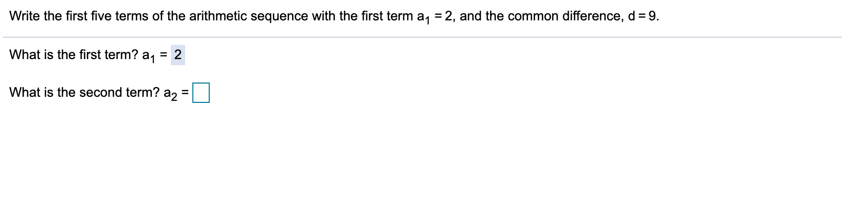 Solved Write the first five terms of the arithmetic sequence | Chegg.com