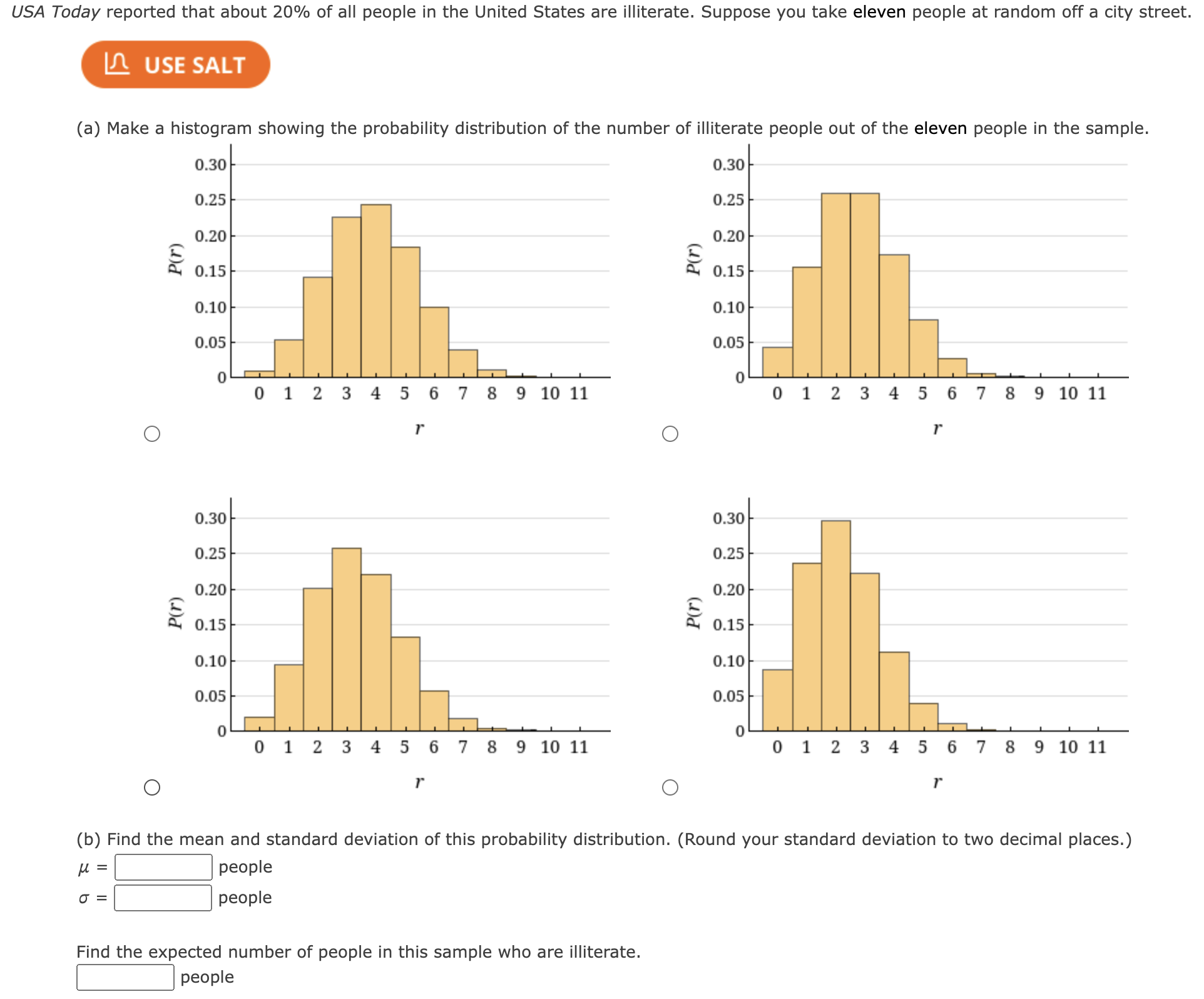 Solved (b) Find the mean and standard deviation of this | Chegg.com
