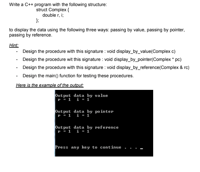 Write a C++ program with the following structure: | Chegg.com