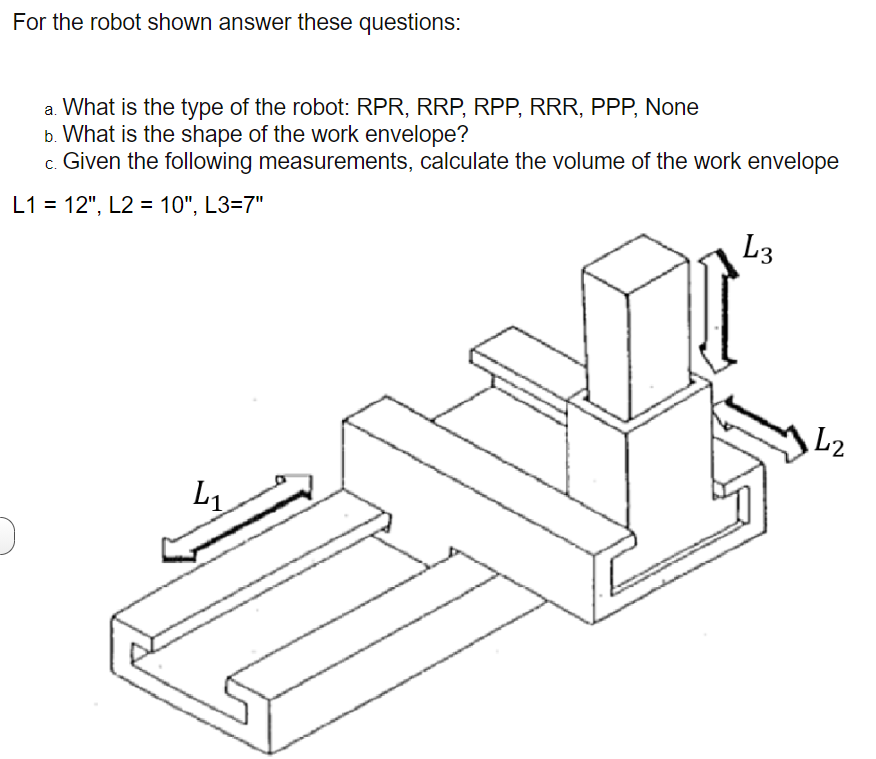 Solved For the robot shown answer these questions: a. What | Chegg.com