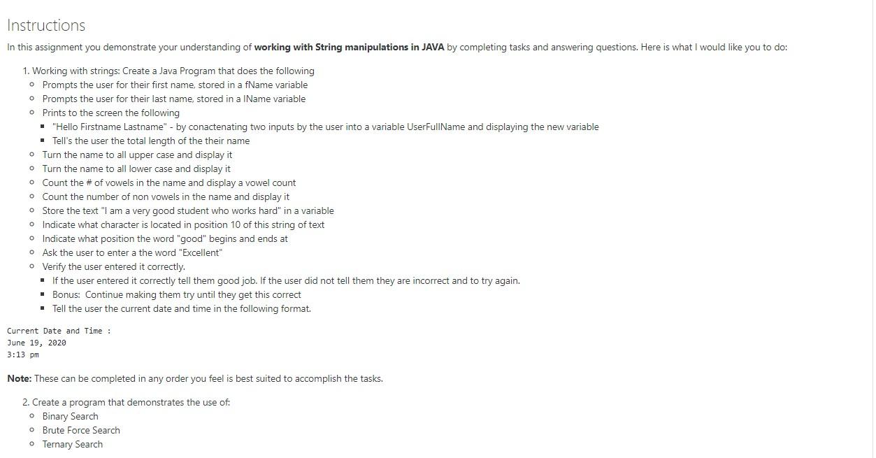 Solved Instructions In this assignment you demonstrate your | Chegg.com