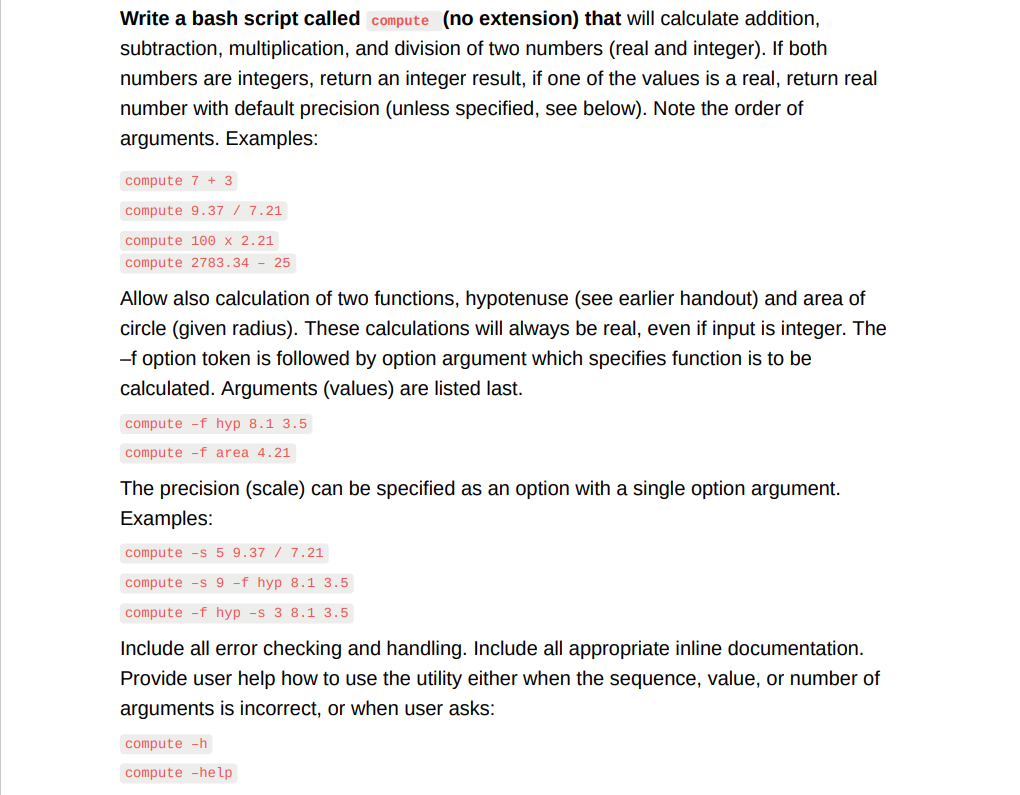 Solved Write a bash script called (no extension) that will | Chegg.com