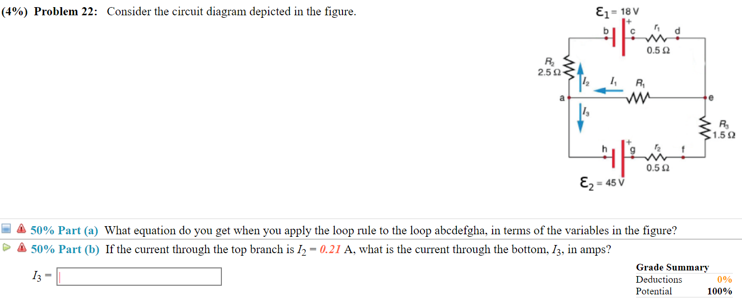 Solved (4%) Problem 22: Consider The Circuit Diagram | Chegg.com