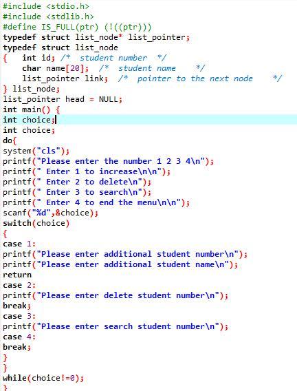 Solved Use a one-way Link-list structure There are 4 | Chegg.com