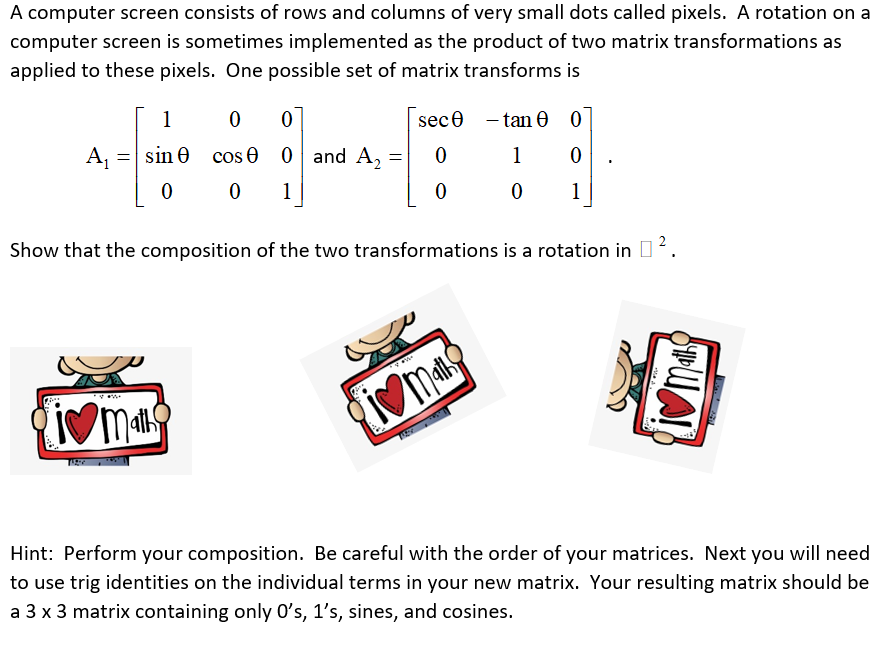 Solved A computer screen consists of rows and columns of | Chegg.com