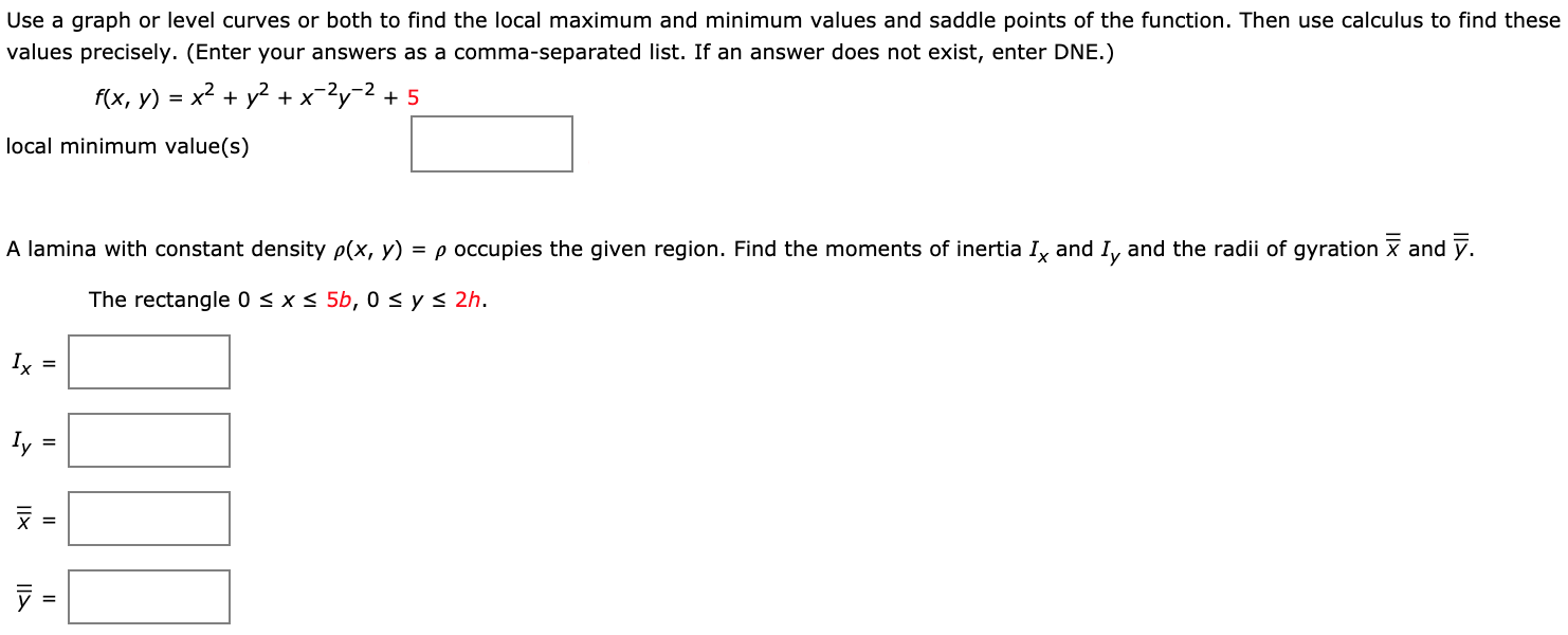 Solved Use a graph or level curves or both to find the local | Chegg.com