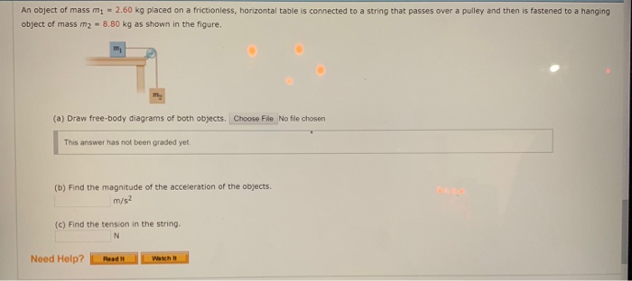 Solved An Object Of Mass M1 -2.60 Kg Placed On A | Chegg.com