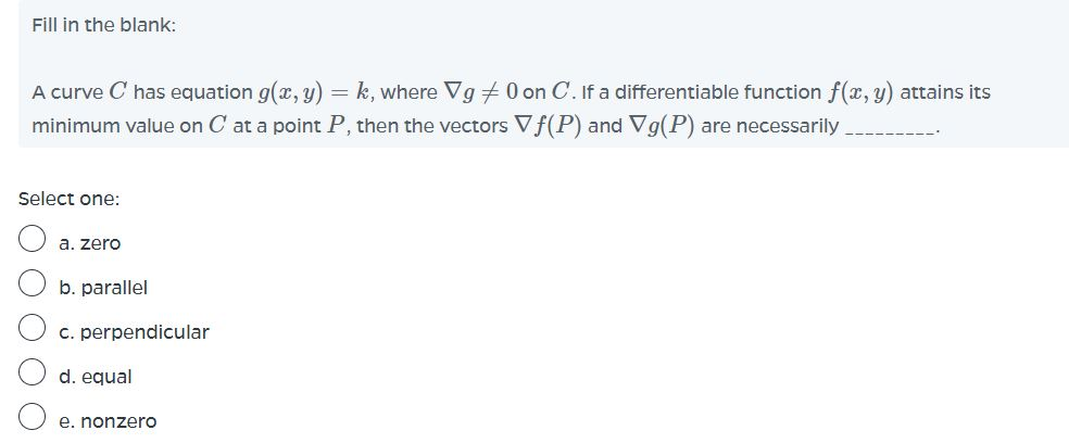 Solved Fill In The Blank A Curve C Has Equation G X Y Chegg Com