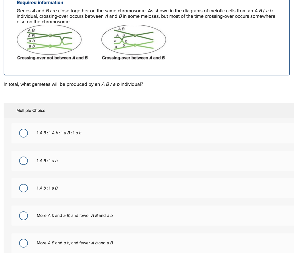 Solved Required Information Genes A And B Are Close Together | Chegg.com