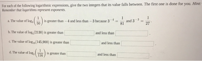 solved-for-each-of-the-following-logarithmic-expressions-chegg