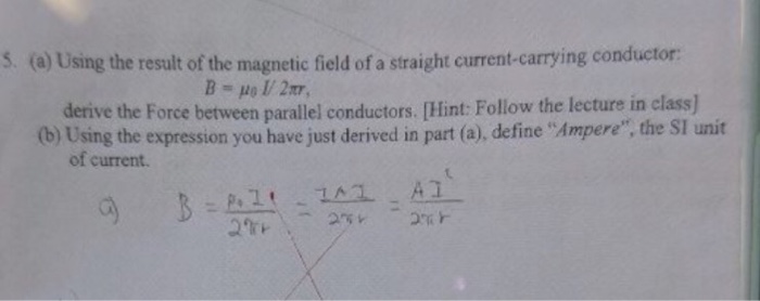 Solved result of the magnetic field of a straight | Chegg.com