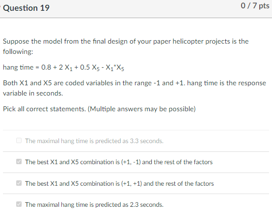 Solved Question 19 0/7 Pts Suppose The Model From The Final | Chegg.com