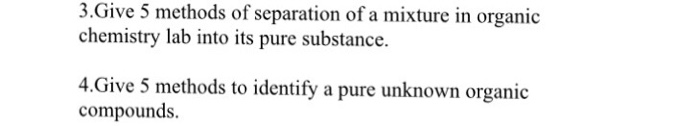 Solved chemistry lab into its pure substance. 4.Give 5 | Chegg.com
