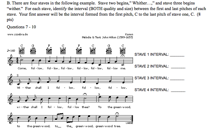 B. There are four staves in the following example. | Chegg.com