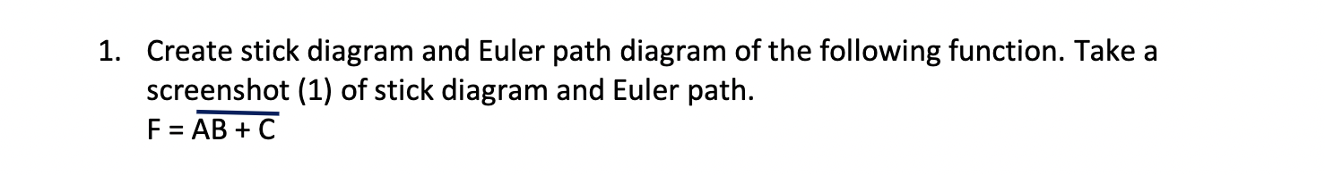 Solved 1. Create stick diagram and Euler path diagram of the | Chegg.com