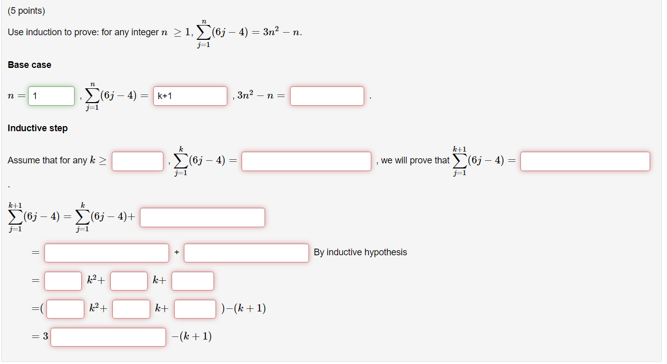 Solved 5 Points Use Induction To Prove For Any Integer N Chegg Com