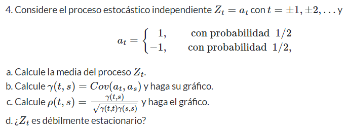 Solved Consider the independent stochastic process Zt=atwith | Chegg.com