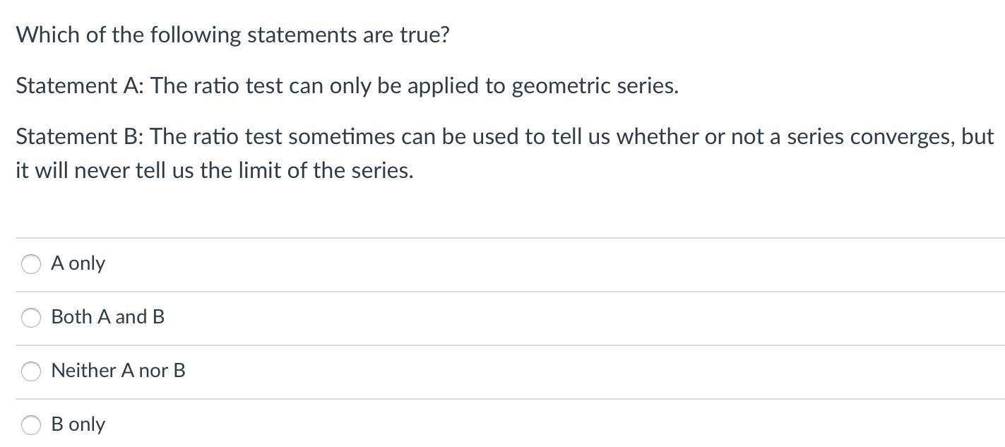 Solved Which of the following statements are true? Statement