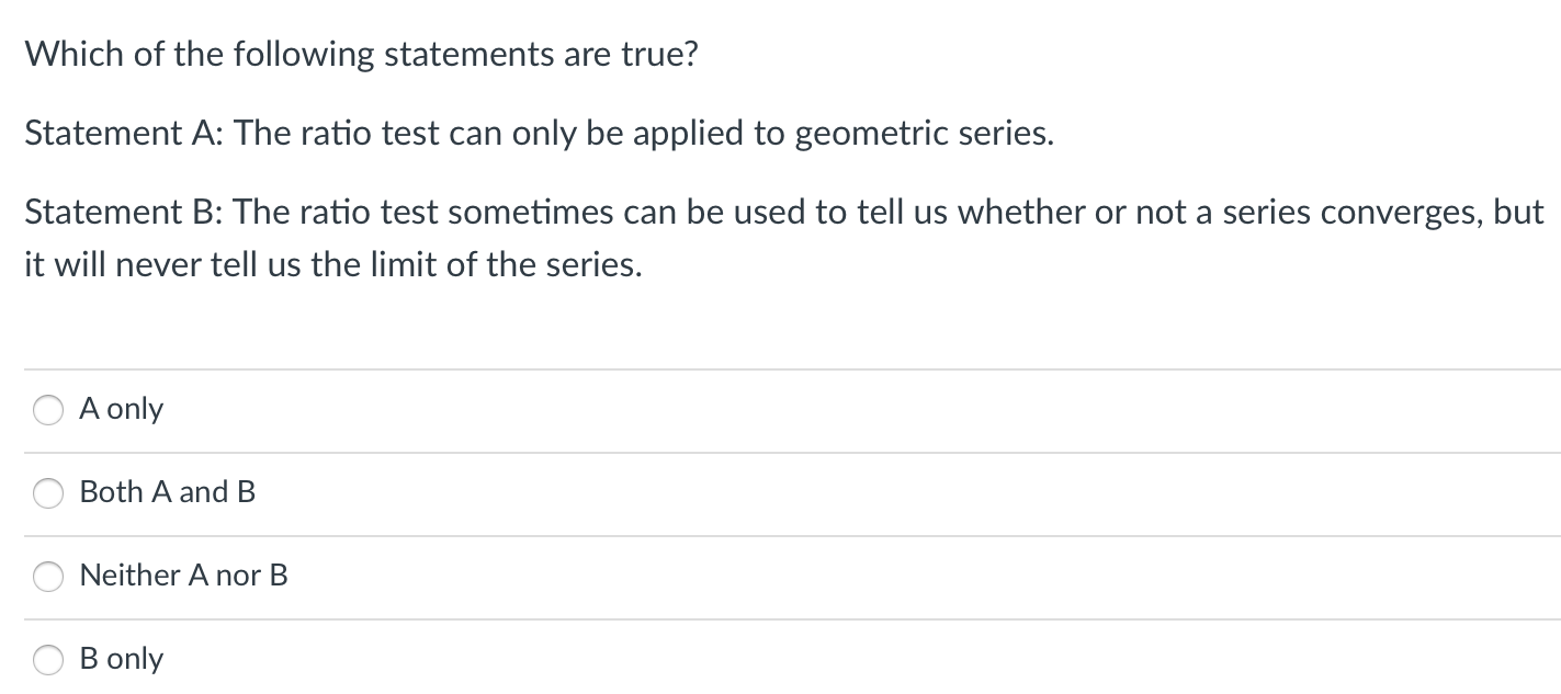 Solved Which Of The Following Statements Are True? Statement | Chegg.com