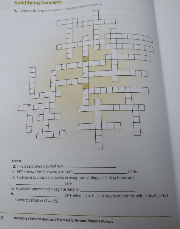Solidifying Concepts 4 Complete The Crossword Puzzle Chegg Com