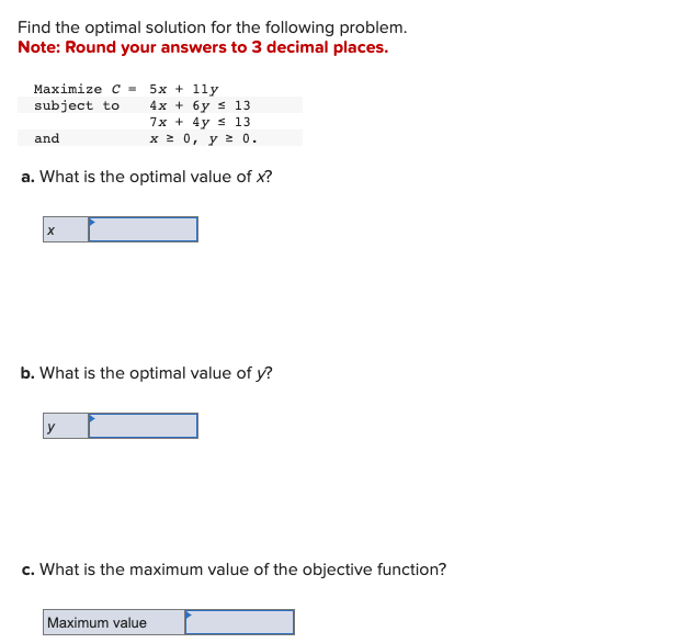 Solved Find the optimal solution for the following problem. | Chegg.com