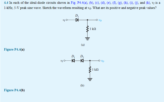 Solved 44 In Each Of The Ideal Diode Circuits Shown In Fig 3964