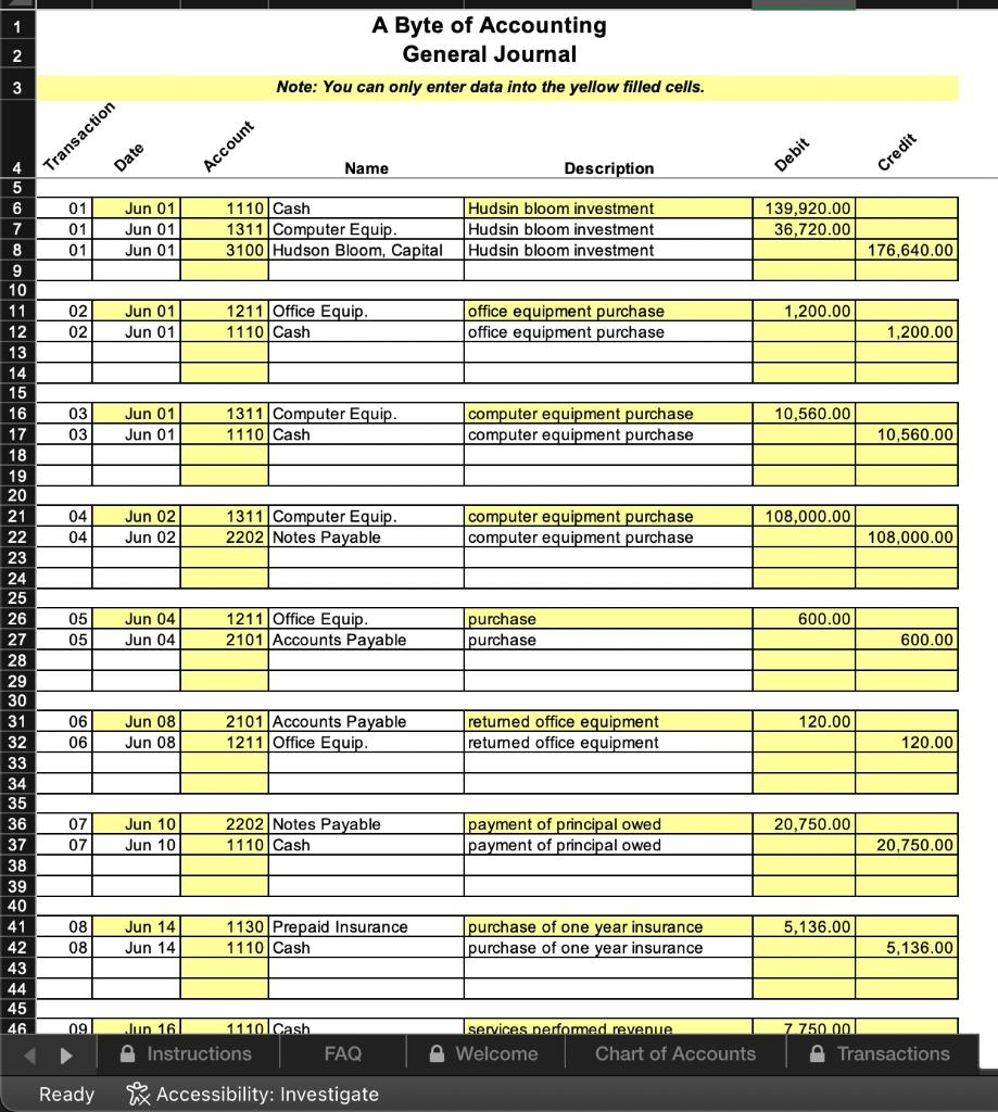 A Byte of Accounting General Journal. Cybertext