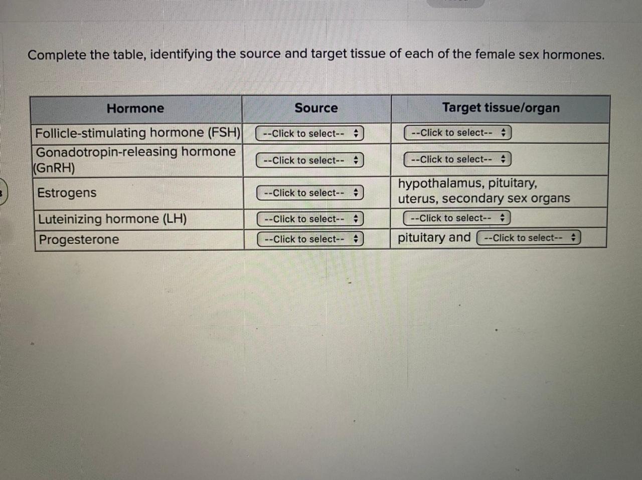 Solved Complete the table, identifying the source and target | Chegg.com