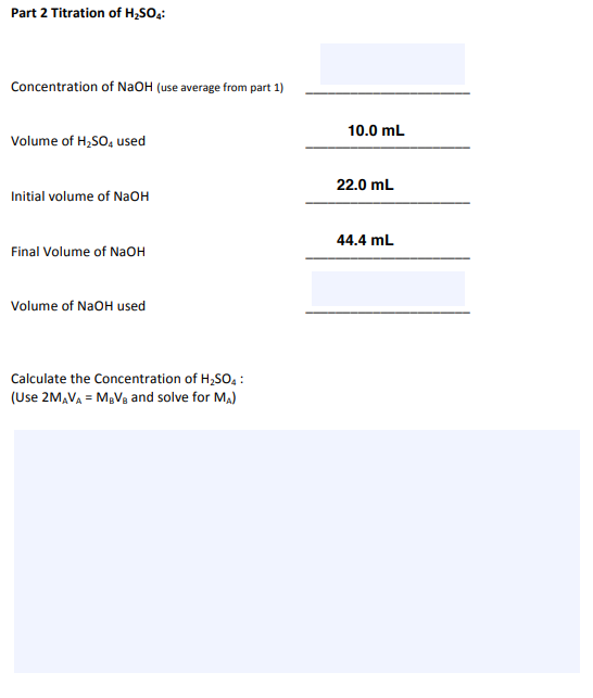 Solved Experiment 7 Determination of Sulfuric Acid