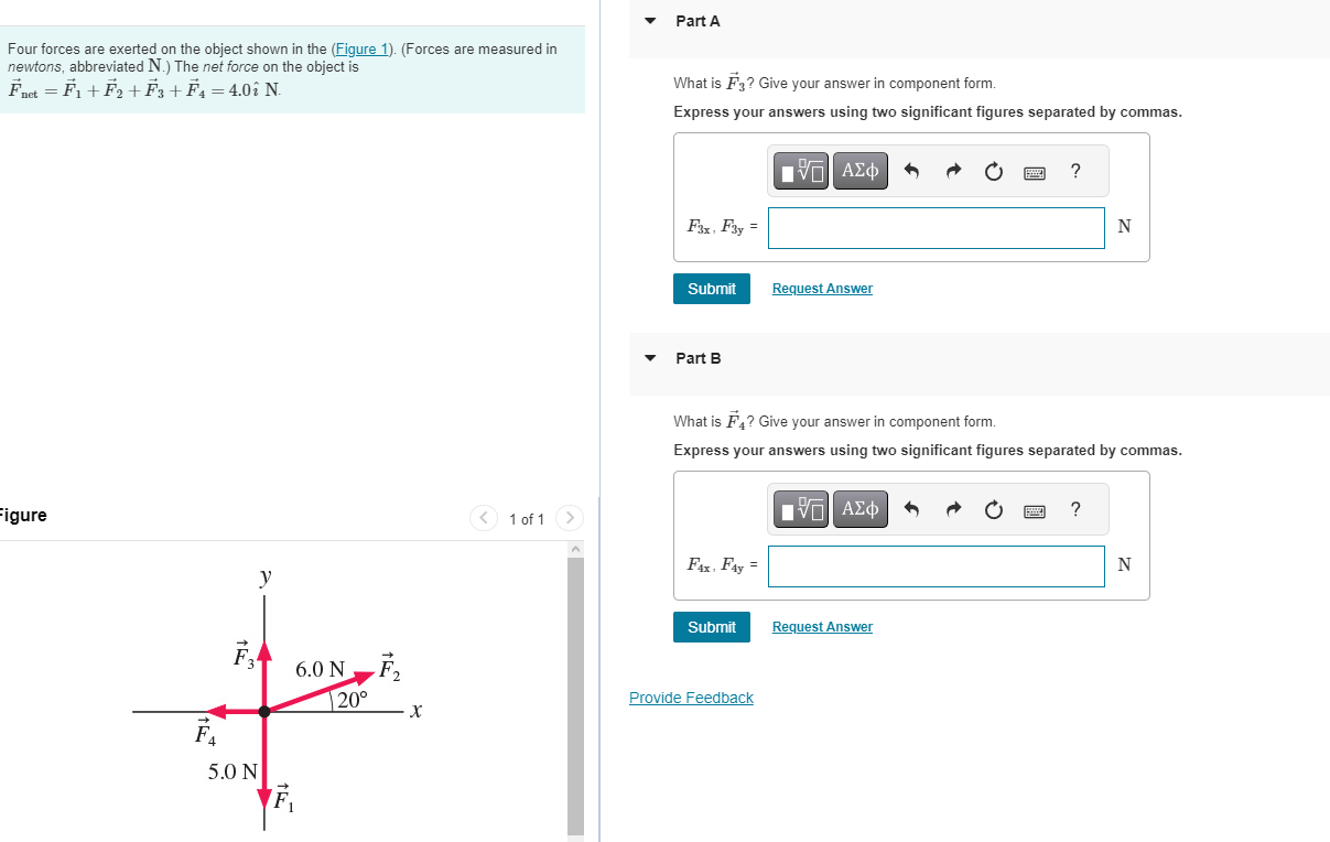 Solved Four forces are exerted on the object shown in the ( | Chegg.com