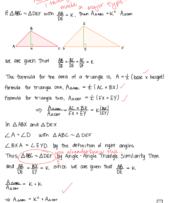 similar triangles formula