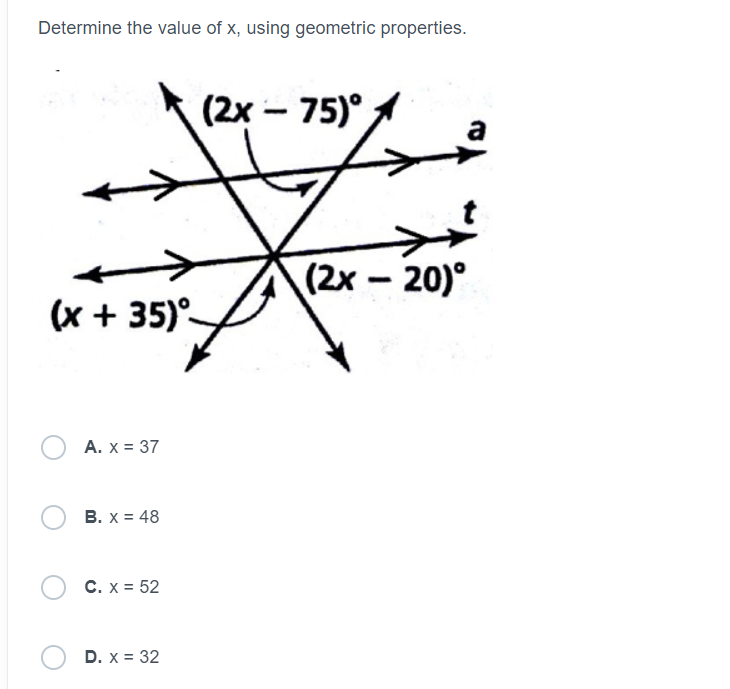 geometry assignment find the value of x answer key