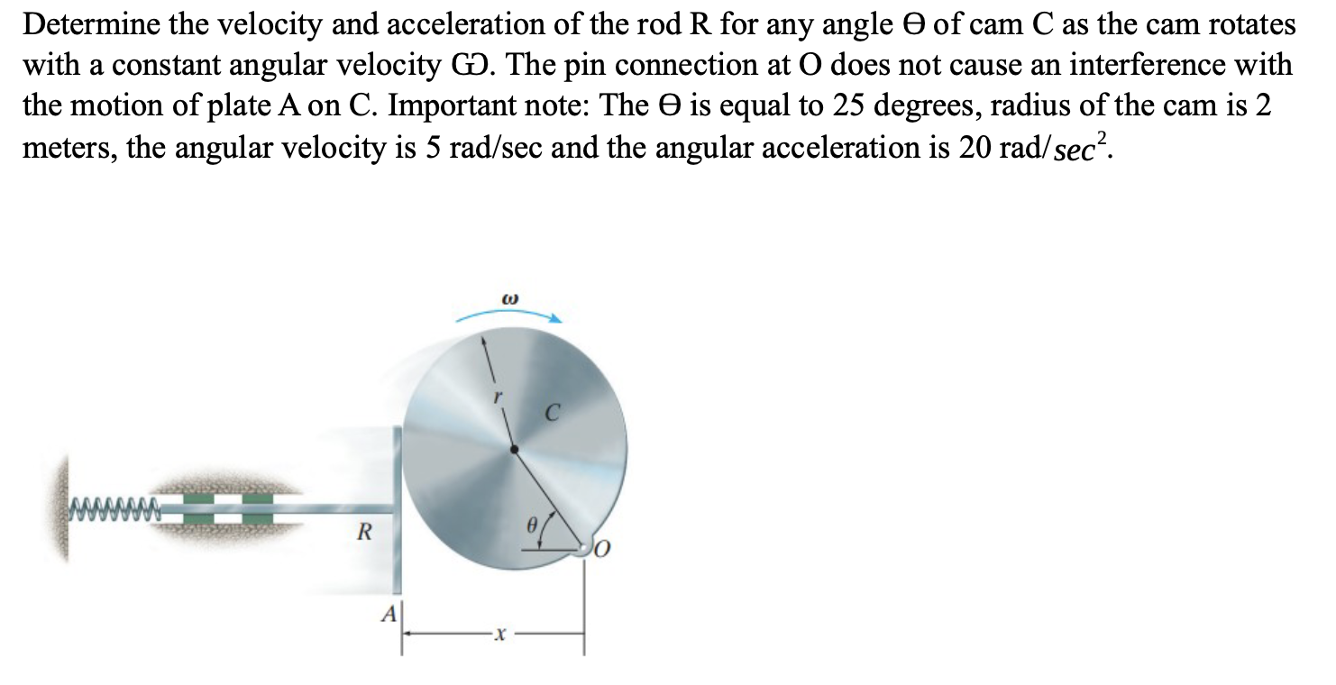 Solved Determine the velocity and acceleration of the rod R | Chegg.com