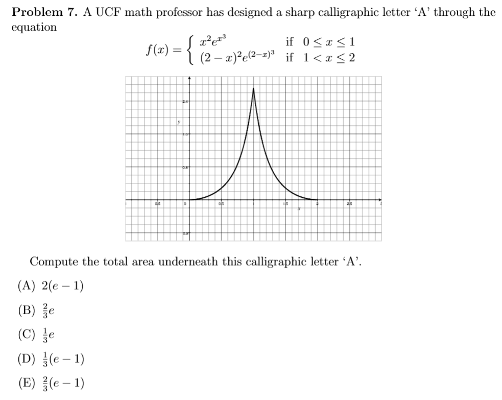 Solved Problem 7. A UCF math professor has designed a sharp | Chegg.com