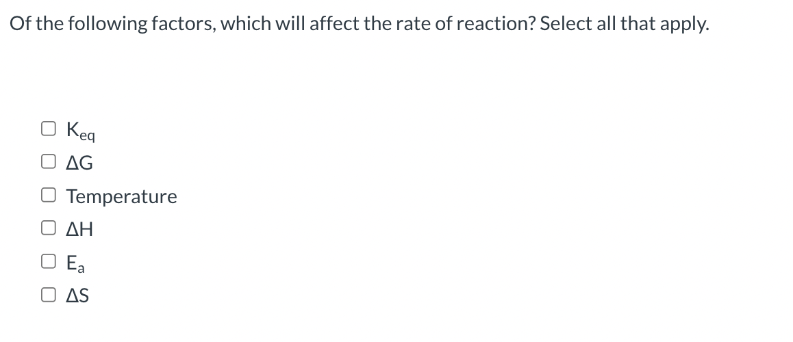 Solved Of the following factors, which will affect the rate | Chegg.com