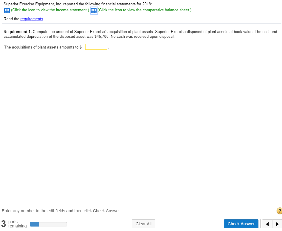 Solved Superior Exercise Equipment, Inc. reported the