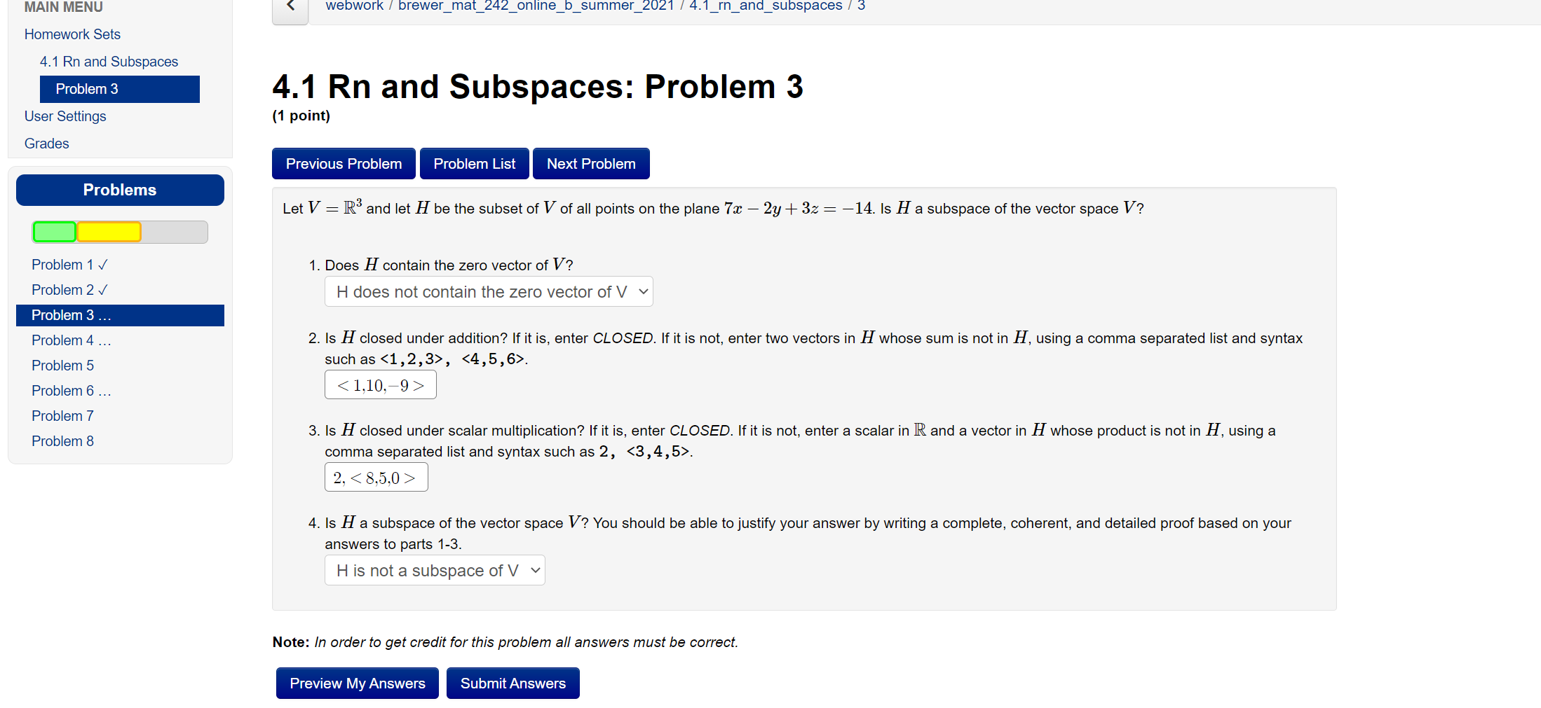 Solved MAIN MENU Webwork / | Chegg.com