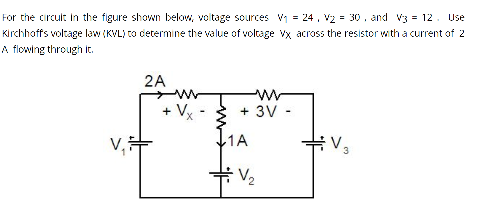 Solved For The Circuit In The Figure Shown Below, Voltage 