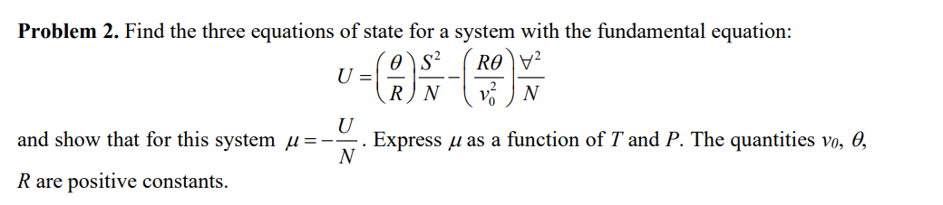 Solved Find the three equations of ﻿state for a system with | Chegg.com