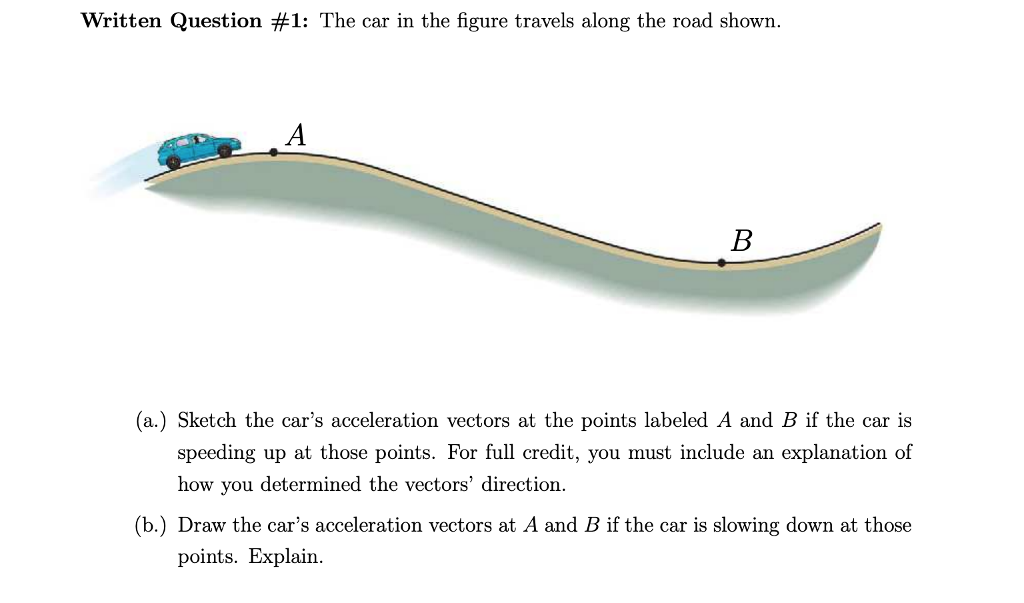 Solved Written Question # 1: The Car In The Figure Travels | Chegg.com