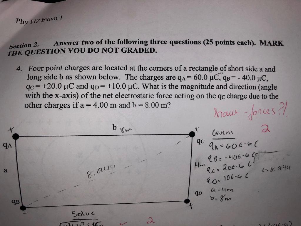 Solved Phy 112 Exam 1 Answer two of the following three | Chegg.com